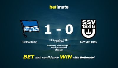 Hertha Berlin vs SSV Ulm 1846 Prediction, Odds & Betting Tips 11/23/2024