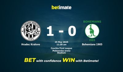 Hradec Kralove vs Bohemians 1905 Prediction, Odds & Betting Tips 05/25/2025