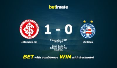Internacional vs EC Bahia Prediction, Odds & Betting Tips 11/08/2025
