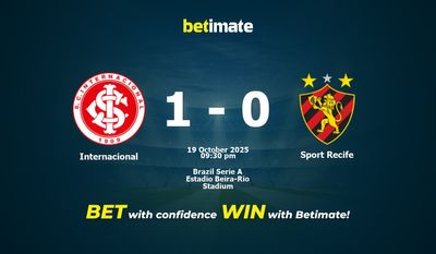 Internacional vs Sport Recife Prediction, Odds & Betting Tips 10/19/2025