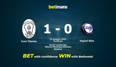 Ironi Tiberias vs Hapoel Akko التوقعات، الصعاب ونصائح الرهان 12/01/2024