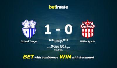 Ittihad Tanger vs HUSA Agadir Prediction, Odds & Betting Tips 12/28/2024