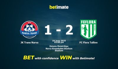 JK Trans Narva vs FC Flora Tallinn Prediction, Odds & Betting Tips 06/18/2025