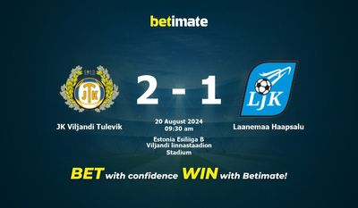 JK Viljandi Tulevik vs Laanemaa Haapsalu Prediction, Odds & Betting Tips 08/20/2024