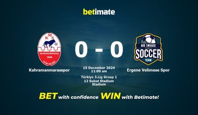Kahramanmarasspor vs Ergene Velimese Spor Prediction, Odds & Betting Tips 12/15/2024
