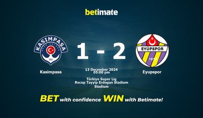 Kasimpasa vs Eyupspor Prediction, Odds & Betting Tips 12/13/2024
