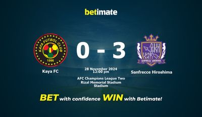 Kaya FC vs Sanfrecce Hiroshima Prediction, Odds & Betting Tips 11/28/2024