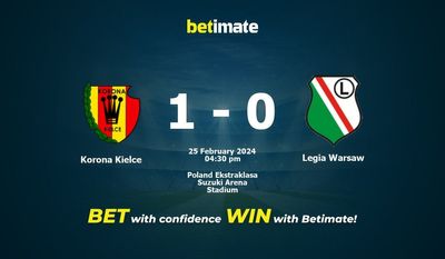 Korona Kielce vs Legia Warsaw التوقعات، الصعاب ونصائح الرهان 25/02/2024