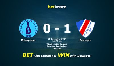 Kutahyaspor vs Duzcespor Prediction, Odds & Betting Tips 12/15/2024