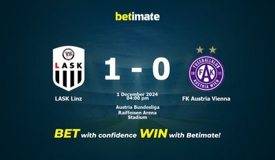 Pronostic, cotes et conseils de paris LASK Linz vs FK Austria Vienna 01/12/2024