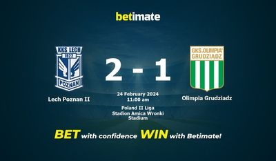 Lech Poznan II বনাম Olimpia Grudziadz ভবিষ্যদ্বাণী, প্রতিকূলতা এবং বাজির টিপস 02/24/2024