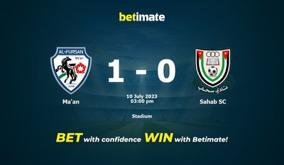 Ma'an vs Sahab SC Prediction, Odds & Betting Tips 07/10/2023