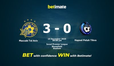 Maccabi Tel Aviv vs Hapoel Petah Tikva Prediction, Odds & Betting Tips 12/15/2025
