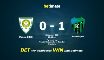 Manisa BBSK vs Kocaelispor 预测、赔率和投注技巧 01/14/2024