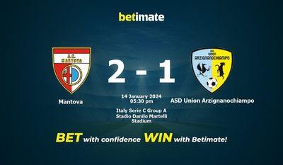 Mantova vs ASD Union Arzignanochiampo التوقعات، الاحتمالات ونصائح الرهان 14/01/2024