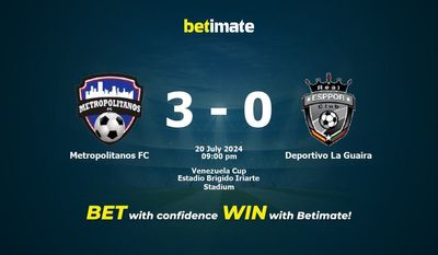 Metropolitanos FC vs Deportivo La Guaira Prediction, Odds & Betting Tips 07/20/2024