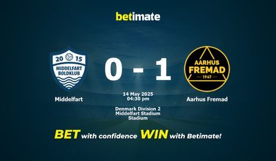 Middelfart vs Aarhus Fremad Prediction, Odds & Betting Tips 05/14/2025