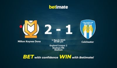 Milton Keynes Dons vs Colchester Prediction, Odds & Betting Tips 03/01/2025