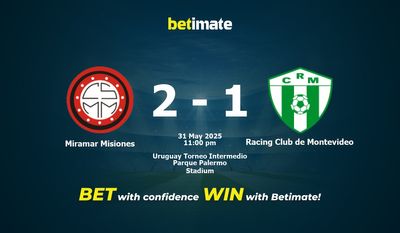 Miramar Misiones vs Racing Club de Montevideo Prediction, Odds & Betting Tips 05/31/2025