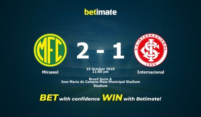 Mirassol vs Internacional Prediction, Odds & Betting Tips 10/15/2025