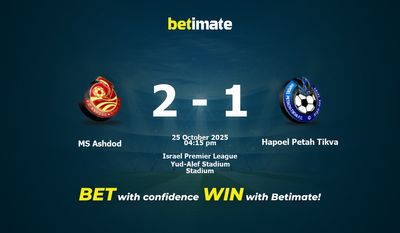 MS Ashdod vs Hapoel Petah Tikva Prediction, Odds & Betting Tips 10/25/2025