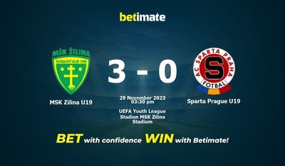 MSK Zilina U19 vs Sparta Prague U19 Prediction, Odds & Betting Tips 11/29/2023