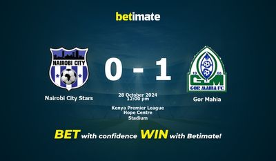 Nairobi City Stars vs Gor Mahia Prediction, Odds & Betting Tips 10/28/2024