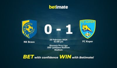 NK Bravo vs FC Koper التوقعات، الاحتمالات ونصائح الرهان 26/02/2024