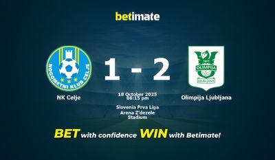 NK Celje vs Olimpija Ljubljana Prediction, Odds & Betting Tips 10/18/2025