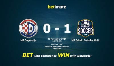 NK Dugopolje vs NK Zrinski Osjecko 1664 Prediction, Odds & Betting Tips 11/30/2024
