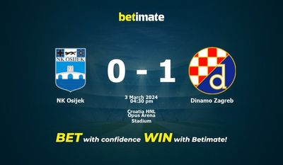 NK Osijek vs دينامو زغرب التوقعات، الاحتمالات ونصائح الرهان 03/03/2024