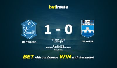 NK Varazdin vs NK Osijek Prediction, Odds & Betting Tips 05/17/2025