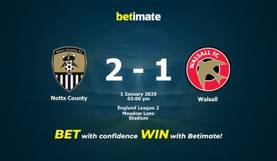 Notts County vs. Walsall – Prognose, Quoten und Wetttipps 01.01.2025