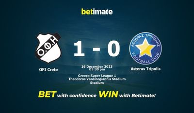OFI Crete vs Asteras تريبوليس التوقعات، الاحتمالات ونصائح الرهان 16/12/2023