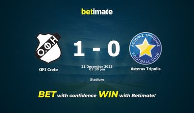 OFI Crete vs Asteras تريبوليس التوقعات، الصعاب ونصائح الرهان 21/12/2023