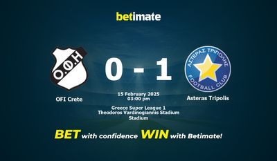 OFI Crete против Asteras Tripolis Прогноз, коэффициенты и советы по ставкам 15.02.2025