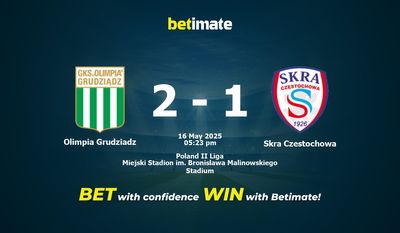 Olimpia Grudziadz vs Skra Czestochowa Prediction, Odds & Betting Tips 05/16/2025