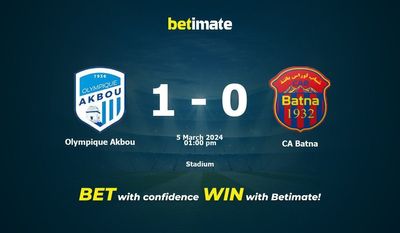 Olympique Akbou vs CA Batna Prediction, Odds & Betting Tips 03/05/2024