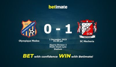 Olympique Medea vs SC Mecheria Prediction, Odds & Betting Tips 12/01/2023