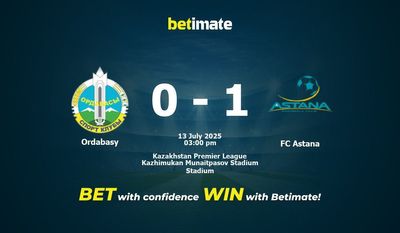 Ordabasy vs FC Astana Prediction, Odds & Betting Tips 07/13/2025