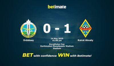 Ordabasy vs Kairat Almaty Prediction, Odds & Betting Tips 05/14/2025