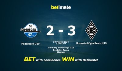 Paderborn U19 vs Borus M'gladbach U19 预测、赔率和投注技巧 03/10/2024