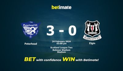 Peterhead vs Elgin التوقعات، الصعاب ونصائح الرهان 24/02/2024