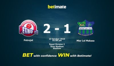 Petrojet vs Misr Lel Makasa Prediction, Odds & Betting Tips 10/23/2023