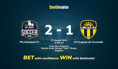 Pfa Antioquia FC vs CS Uruguay de Coronado Prediction, Odds & Betting Tips 08/27/2024