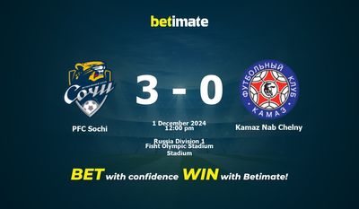 Prediksi, Peluang & Tips Taruhan PFC Sochi vs Kamaz Nab Chelny 12/01/2024