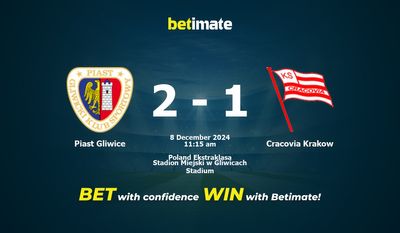 Piast Gliwice vs Cracovia Krakow Prediction, Odds & Betting Tips 12/08/2024