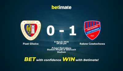 Piast Gliwice vs Rakow Czestochowa Prediction, Odds & Betting Tips 03/08/2025