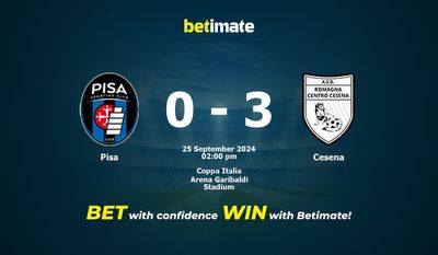 Pisa vs Cesena Prediction, Odds & Betting Tips 09/25/2024
