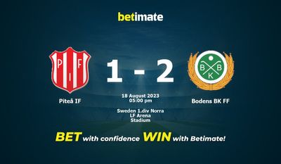 Piteå IF vs Bodens BK FF Prediction, Odds & Betting Tips 08/18/2023